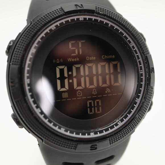 SKMEI Mens Jumbo 50mm Black Digital Sport Watch Alarm Chrono Timer w New Battery - Picture 10 of 14